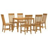 Dining Set 7 pcs Beige Solid Oak Wood 3430263