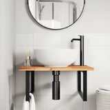 Basin Shelf Wall Mounted Steel and Solid Wood Acacia 3302881