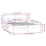 Bed Frame without Mattress White Solid Wood 120x200 cm 810143