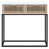 Console Table White 80x30x75 cm Engineered Wood and Iron 352103