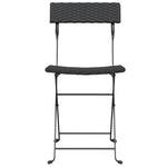 Folding Bistro Chairs 2 pcs Black Poly Rattan and Steel 319986