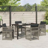 Garden Dining Set 5 pcs Grey Powder-Coated Steel 3380654