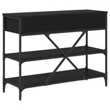Console Table with Drawer Black Oak 100 x 34.5 x 75 cm Wood 871306