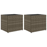Garden Planters 2 pcs Grey 36x30x32 cm Poly Rattan 3210533