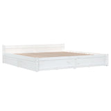 Bed Frame without Mattress with Drawers White Super King 3103575