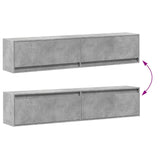 TV Wall Cabinet with LED Concrete Grey 180x31x38 cm 3307950