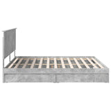 Storage Bed Concrete Grey 200 x 200 cm Engineered Wood 3411176
