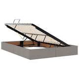 Storage Bed with Mattress Taupe 140 x 190 cm Fabric 3370013