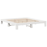 Bed Frame without Mattress White 150x200 cm King Size Solid Wood Pine 3308997