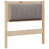 Upholstered Headboard Brown 75 cm Solid Pine Wood 879097