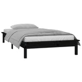 LED Bed Frame without Mattress Black 100x200 cm Solid Wood 820600