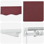 Manual Retractable Awning with LED Burgundy 400x300 cm 3214974