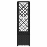 Raised Bed with Trellis and Roof Black 204 x 40 x 141 cm PP 42032532