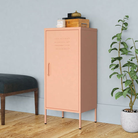 ZNTS Storage Cabinet Pink 42.5x35x101.5 cm Steel 336193