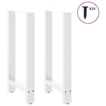 ZNTS Coffee Table Legs White 2 pcs 50x cm Steel 4013329