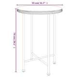 Dining Table 55 cm Tempered Glass and Steel 319434