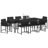 Garden Dining Set 9 pcs Black Poly Rattan 3380748