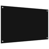 Kitchen Backsplash 2 pcs Black 100 x 60 cm Tempered Glass 3415553