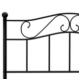 Bed Frame Black Metal Double Durable Bed Frame Rectangular 284526