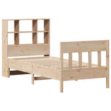 ZNTS Bed Frame without Mattress 75x190 cm Small Single Solid Wood Pine 3323245
