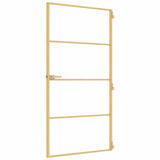 Interior Door Slim Golden 102,5x201,5 cm Tempered Glass and Aluminium 155139