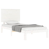 Bed Frame without Mattress White Single Solid Wood Pine 3193627