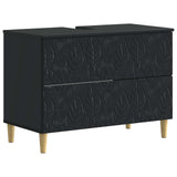 2 Piece Bathroom Cabinet Set DELFT Black Engineered Wood 3417541