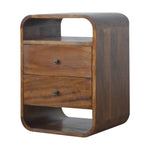 Chestnut Curve 2 Drawer Bedside IN892