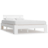 Bed Frame without Mattress White Solid Pine Wood 120x200 cm 283156