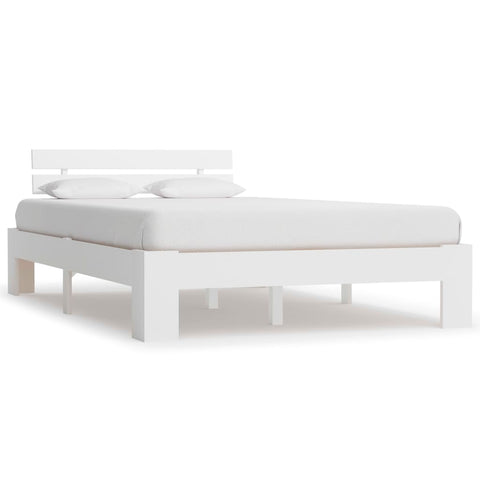 Bed Frame without Mattress White Solid Pine Wood 120x200 cm 283156