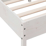 Bed Frame without Mattress White 90x190 cm Single Solid Wood Pine 842779