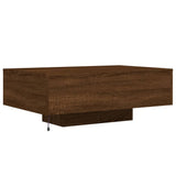 Coffee Table with LED Lights Brown Oak 85x55x31 cm 836615