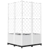 Garden Planter with Trellis White 80x80x136 cm PP 153286