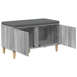 Hall Bench with Cushion with Door Grey Sonoma 80 x 38 x 46 cm 891533