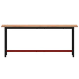 Workbench 200x55x81.5 cm Solid Wood Beech and Metal 3188907