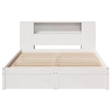 Bookcase Bed without Mattress White 160x200cm Solid Wood Pine 3322364