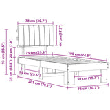 Bed Frame with Upholstered Headboard Light Grey 75 x 190 cm 877529