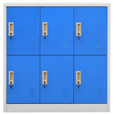 Locker Cabinet Light Grey and Blue Steel Medium 336437