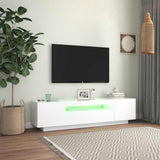 TV Cabinet with LED Lights White 160x35x40 cm 804427