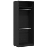 Wardrobe with Shelf Black Oak 80 x 50 x 200 cm Engineered Wood 3345119