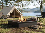 Fire Pit Ring Black 90 x 90 x 25 cm Steel 8012622