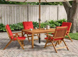 5-Piece Garden Dining Set Natural Solid Acacia Wood 3434558
