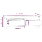 Monitor Stand White 50x27x15 cm Solid Wood Pine 813955