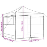 ZNTS Foldable Party Tent Pop-Up with 4 Sidewalls Taupe 4004930