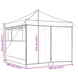 ZNTS Foldable Party Tent Pop-Up with 4 Sidewalls Taupe 4004930