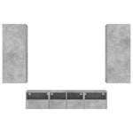5 Piece TV Wall Units Concrete Grey Engineered Wood 3216542