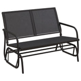 3 Piece Garden Glider Lounge Set Black Textilene and Steel 3187943