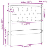 Headboard Other Brown and light grey 80 cm Solid pine wood 879034