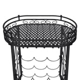 Wine Rack with Glass Holder for 9 Bottles Metal 240940