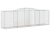 Arched Gabion Baskets 6 pcs 300x50x120/140 cm Galvanised Iron 3146723
